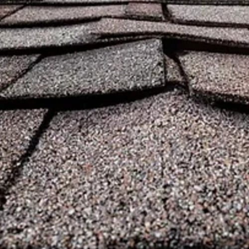 close-up of asphalt shingle roofing